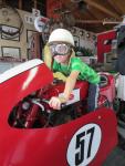 Jay taking his turn on the vintage racing cycle