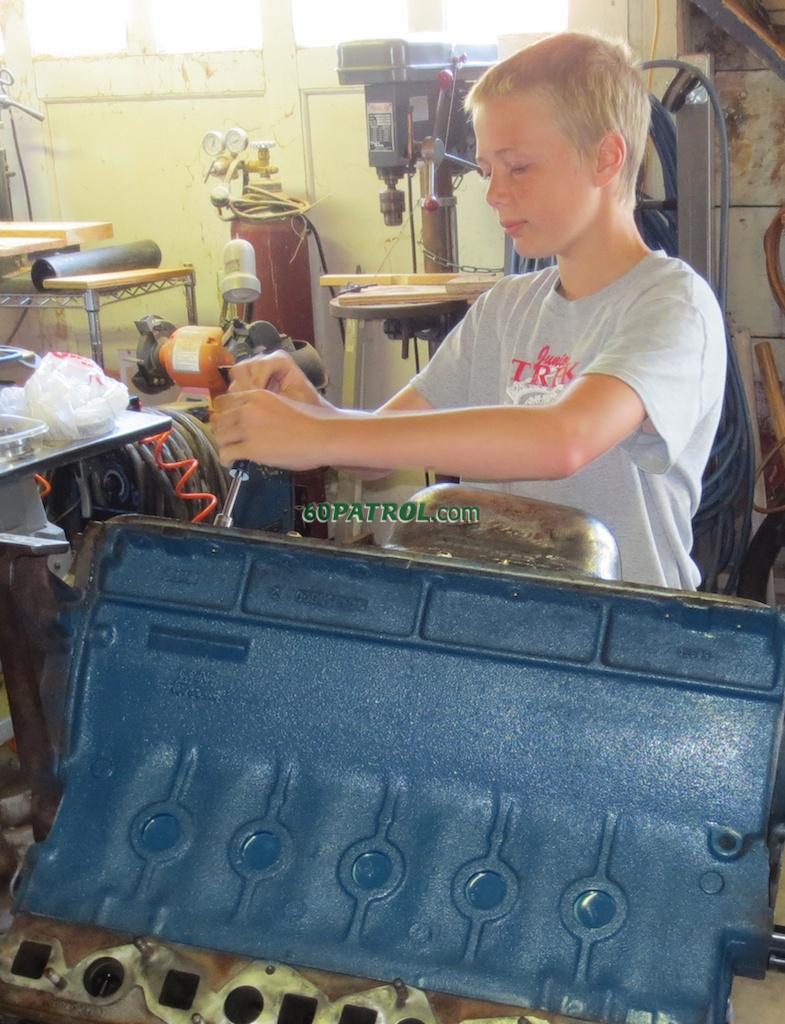 Joe installing the oil pan