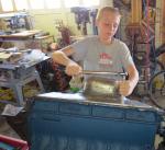 Joe installing the oil pan